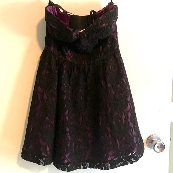 Guess Purple and Lace Fit and Flare Bustier Dress - Picture 4 of 6